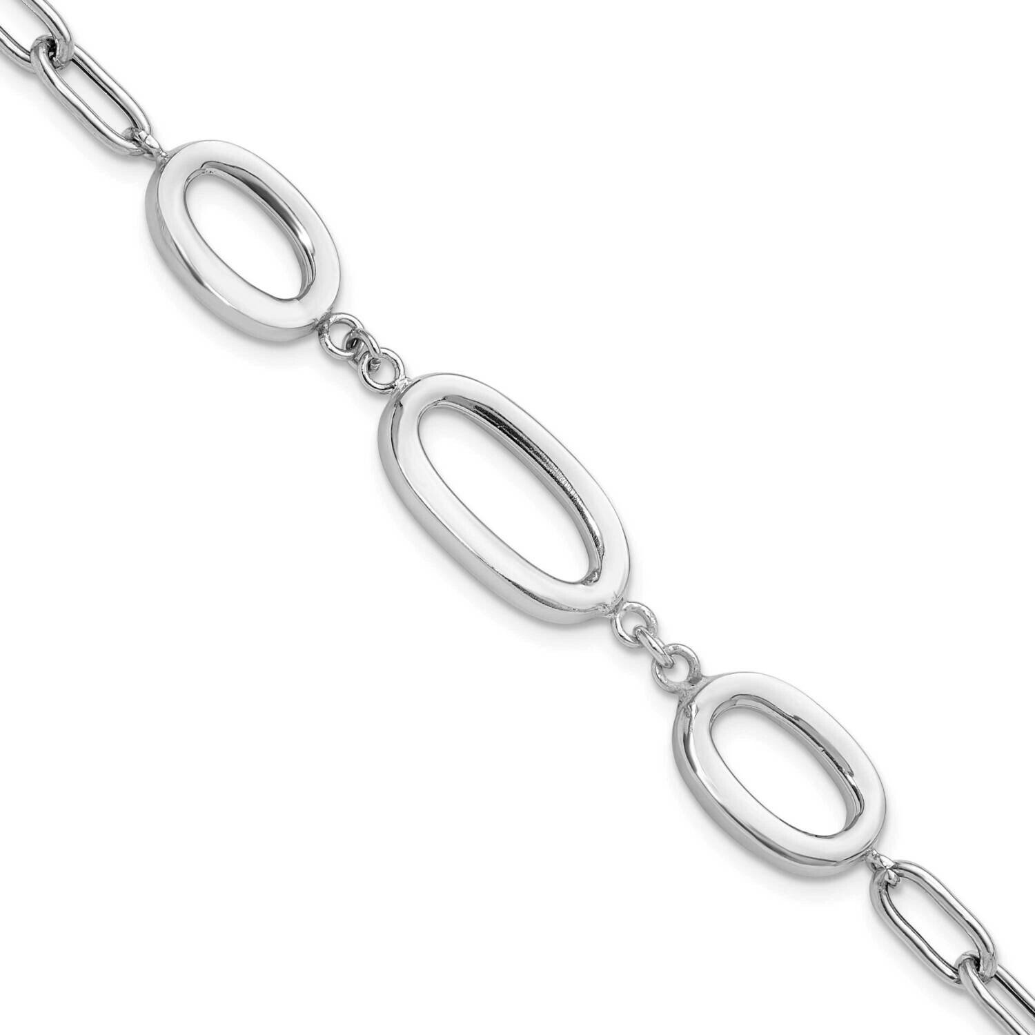 Fancy Ovals 6.5 Inch 1 Inch Extender Bracelet Sterling Silver Rhodium-Plated QG6529-6.5, MPN: QG652…