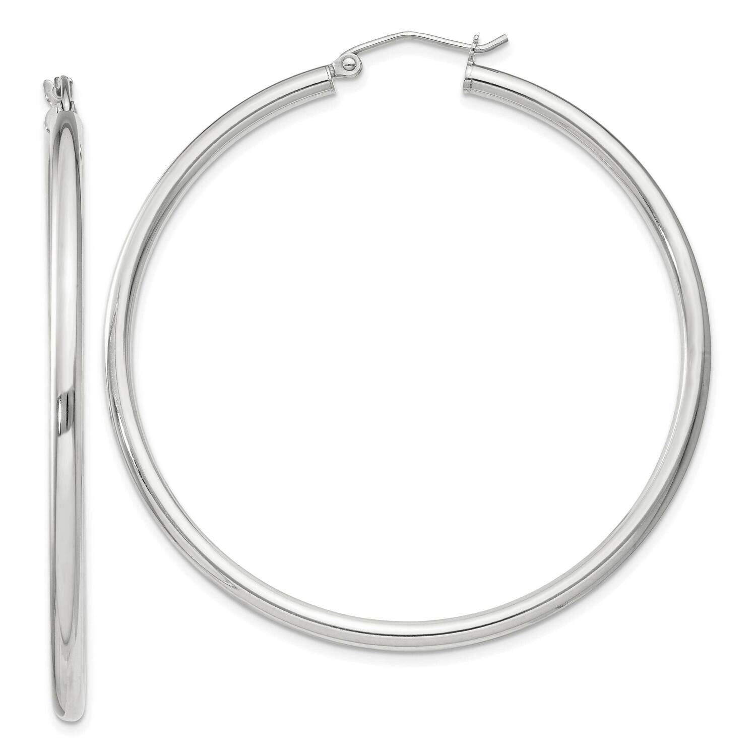2.5mm Round Hoop Earrings Sterling Silver QE4390SP, MPN: QE4390SP,