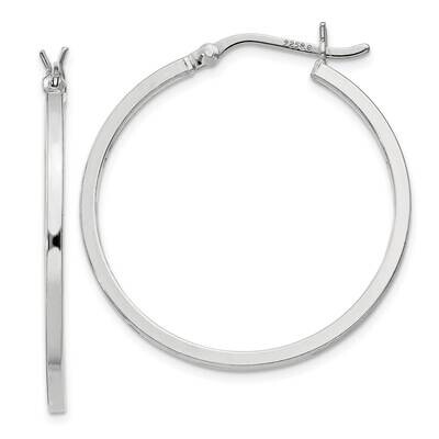 1.5X30mm Hoop Earrings Sterling Silver QE8098SP, MPN: QE8098SP,