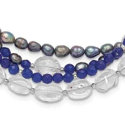 Fwc Pearl Quartz Adjustable 17 Inch Or 40In Necklace Sterling Silver QH5720, MPN: QH5720,