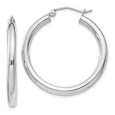 3mm Round Hoop Earrings Sterling Silver QE809SP, MPN: QE809SP,