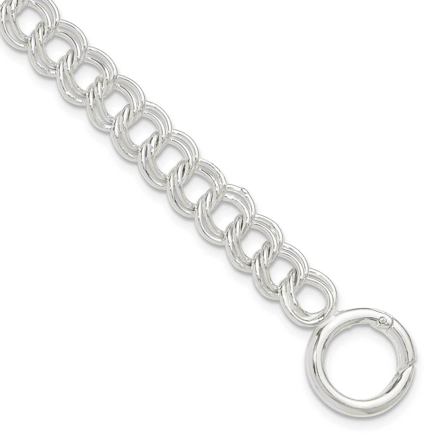 Double Link 7 Inch Charm Bracelet Sterling Silver Polished QG6399-7, MPN: QG6399-7,