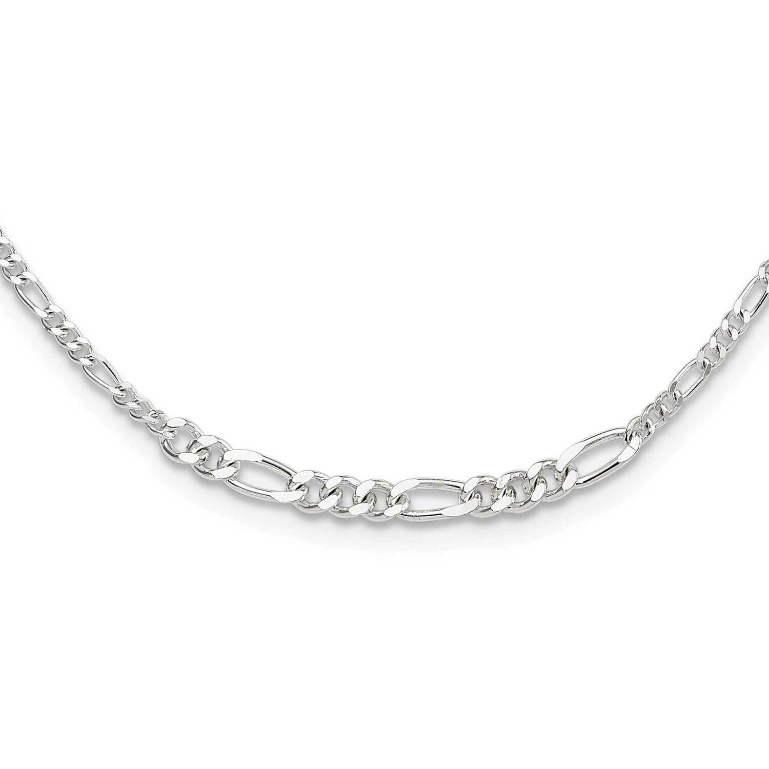 E-Coated Figaro Chain 18 Inch Necklace Sterling Silver QG6513-18, MPN: QG6513-18,
