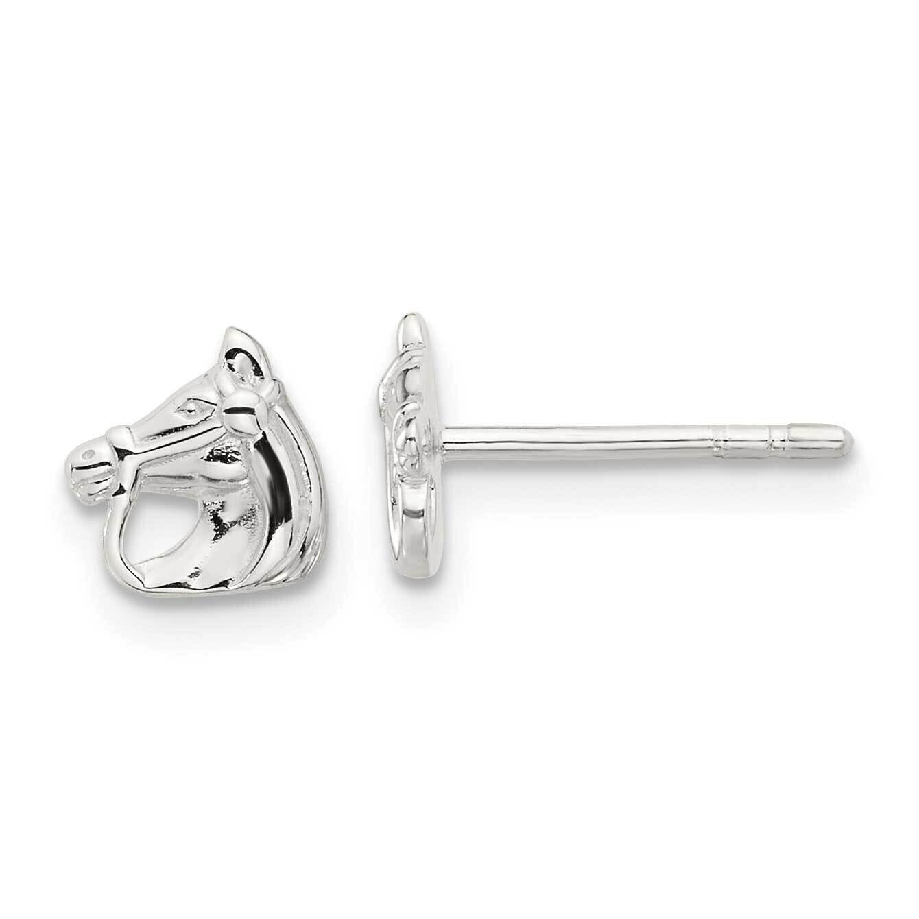 E-Coated Horse Post Earrings Sterling Silver QE17594, MPN: QE17594,