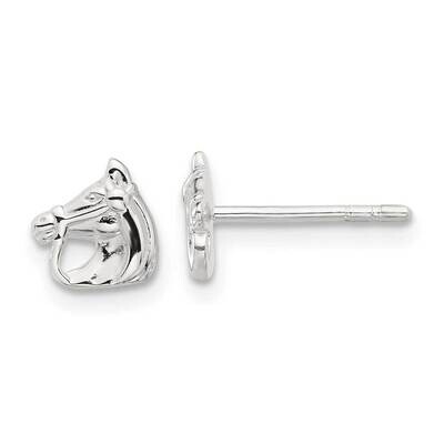 E-Coated Horse Post Earrings Sterling Silver QE17594, MPN: QE17594,