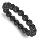 Black Agate 10mm Beaded Stretch Bracelet QH5756, MPN: QH5756,