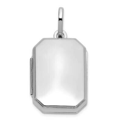 Rhodium-Pltd Polished 20X15mm Curved Rectangle Locket Sterling Silver QLS1182, MPN: QLS1182,