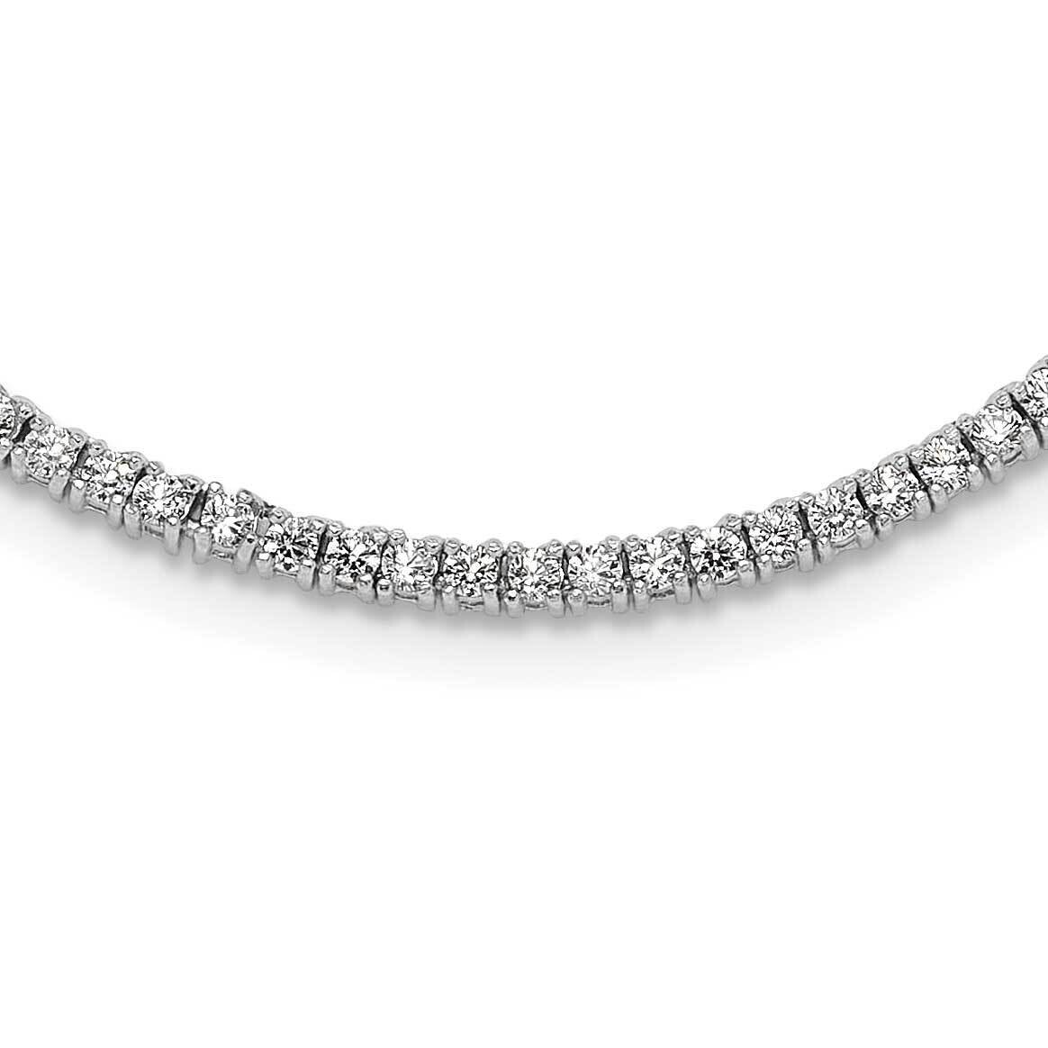 2mm CZ 16 Inch Tennis Necklace Sterling Silver Rhodium-Plated QG6748-16