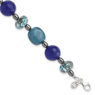 Agate,Hematite,Quartz,Chip Composite 1 Inch Extension Bracelet Sterling Silver QH5692-8, MPN: QH569…
