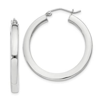 3X30mm Square Tube Hoop Earrings Sterling Silver QE825SP, MPN: QE825SP,