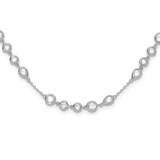 Fancy CZ 18 Inch Necklace Sterling Silver Rhodium-Plated QG6556-18, MPN: QG6556-18,