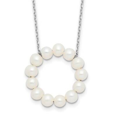 4-5mm Fwc Pearl Circle 18 Inch Necklace Sterling Silver Rhodium-Plated QH5800-18, MPN: QH5800-18,