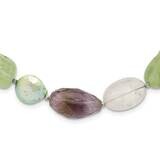 Amethyst Green Pearl Prehnite 2 Inch Extension Necklace Sterling Silver QH5675-18, MPN: QH5675-18,