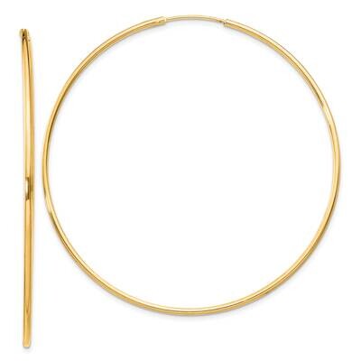 Flash Gold-Plated 1.3mm Endless Hoop Earrings Sterling Silver QE4361GP, MPN: QE4361GP,