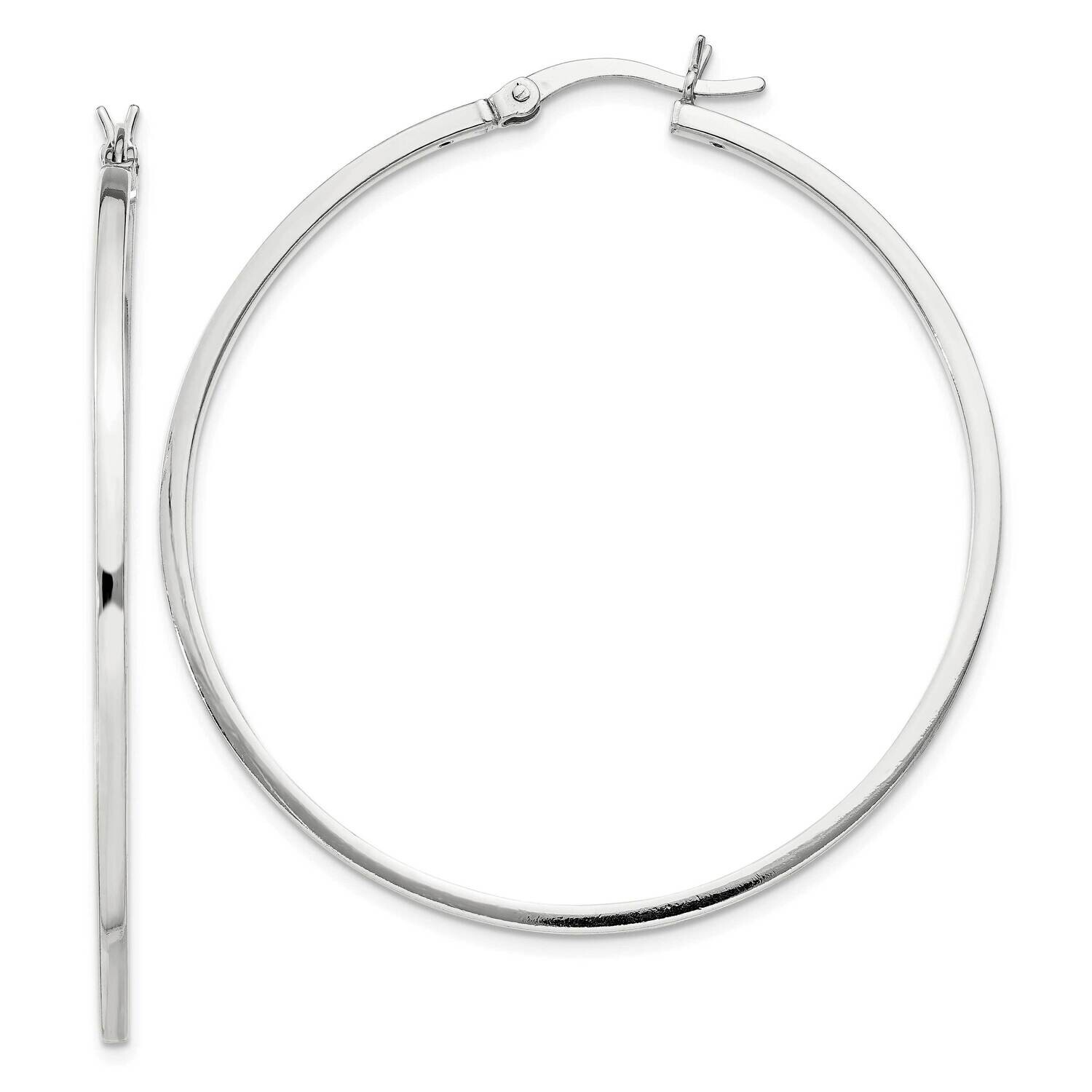 1.5X45mm Hoop Earrings Sterling Silver QE8099SP, MPN: QE8099SP,