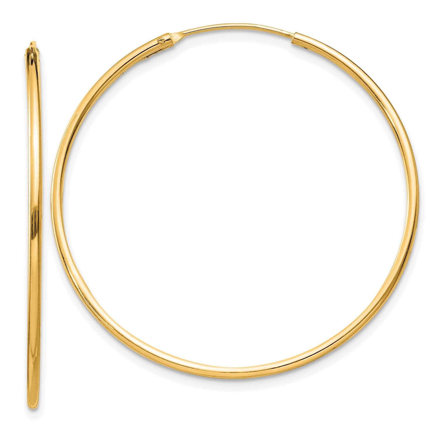 Flash Gold-Plated 1.3mm Endless Hoop Earrings Sterling Silver QE4357GP