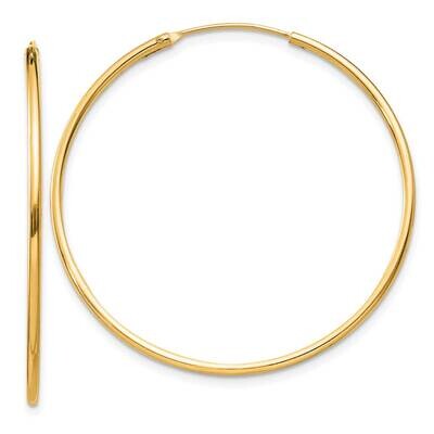 Flash Gold-Plated 1.3mm Endless Hoop Earrings Sterling Silver QE4357GP, MPN: QE4357GP,