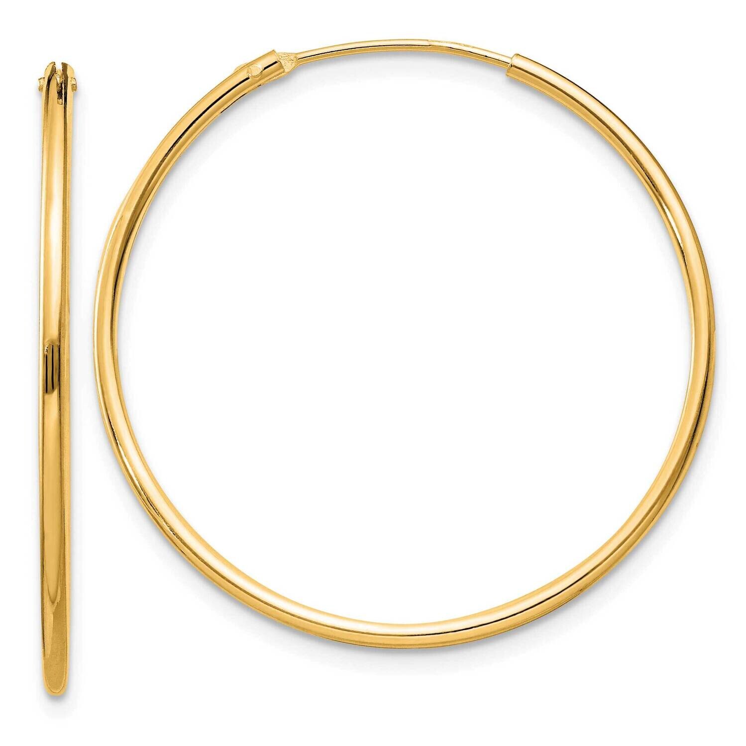 Flash Gold-Plated 1.3mm Endless Hoop Earrings Sterling Silver QE4356GP