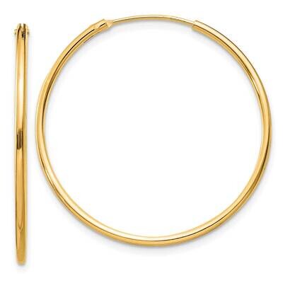 Flash Gold-Plated 1.3mm Endless Hoop Earrings Sterling Silver QE4356GP, MPN: QE4356GP,