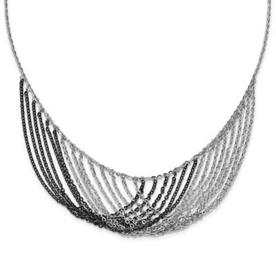 Rhodium Rhodium-Plated Multistr2 Inch Extender Necklace Sterling Silver QH5112-18, MPN: QH5112-18,