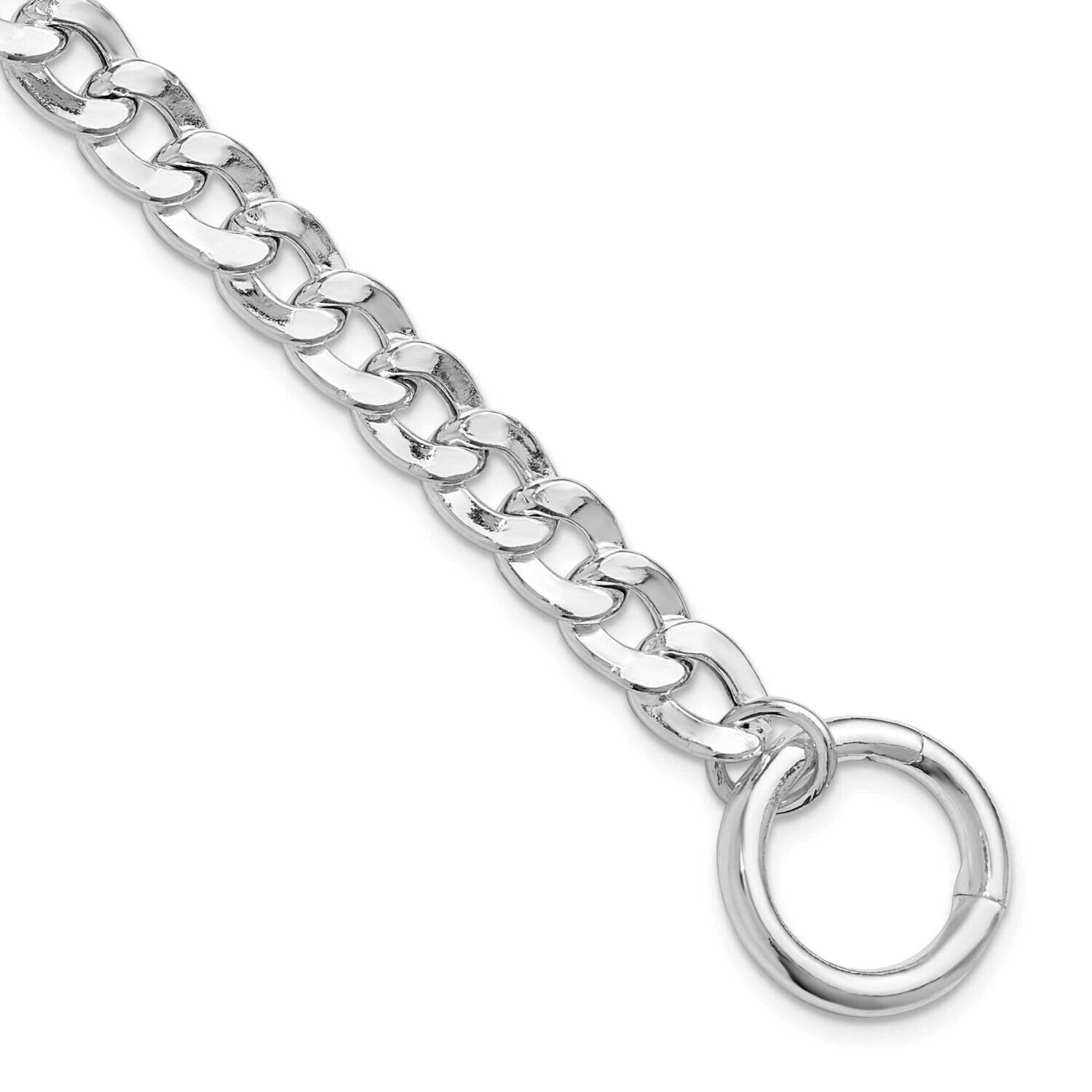 Circle Clasp Curb Link 7.25 Inch Bracelet Sterling Silver Rhodium-Plated QG6511-7.25, MPN: QG6511-7…