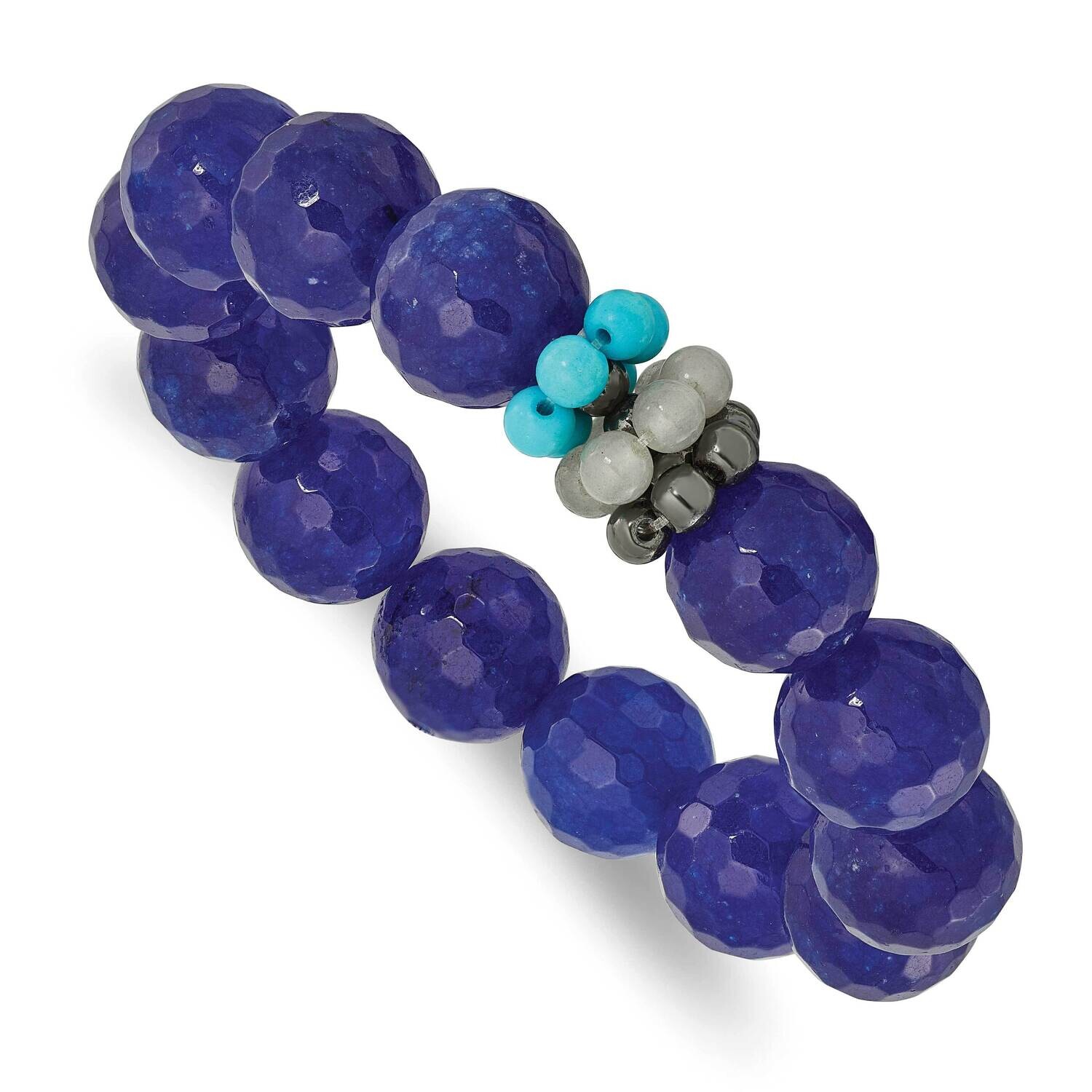 Hematite Agate Quartz Recon Magnesite Stretch Bracelet QH5739, MPN: QH5739,