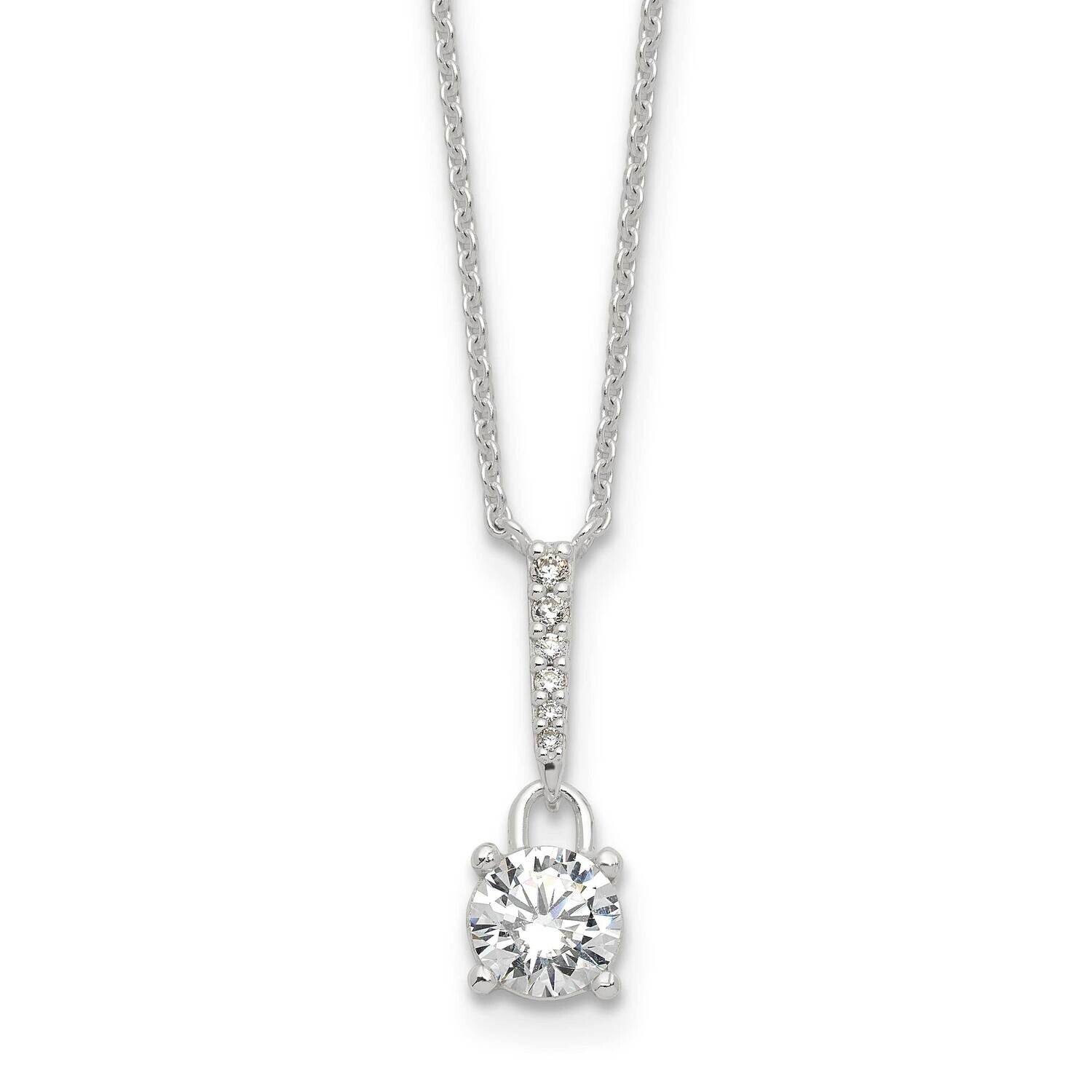 E-Coated CZ 17.75 Inch Necklace Sterling Silver QG6665-17.75, MPN: QG6665-17.75,