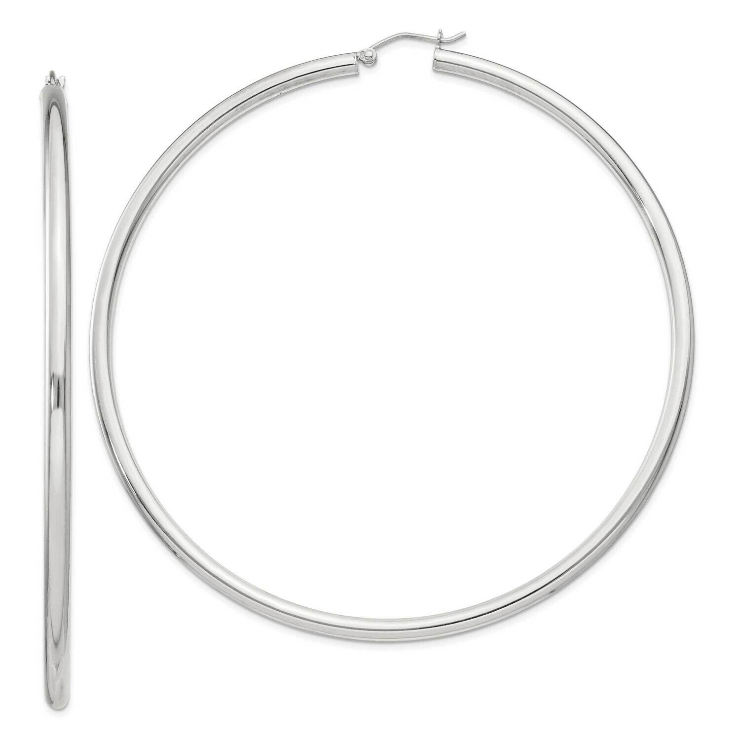 3mm Round Hoop Earrings Sterling Silver QE4401SP
