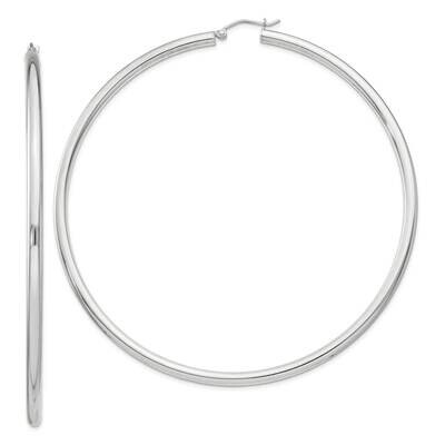 3mm Round Hoop Earrings Sterling Silver QE4401SP, MPN: QE4401SP,