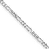 2.85mm Figaro Chain 22 Inch Sterling Silver Rhodium-Plated QFG080R-22, MPN: QFG080R-22,