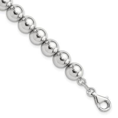 8mm Beaded 7.5 Inch Bracelet Sterling Silver Rhodium-Plated QG6423-7.5, MPN: QG6423-7.5, 1969041488…