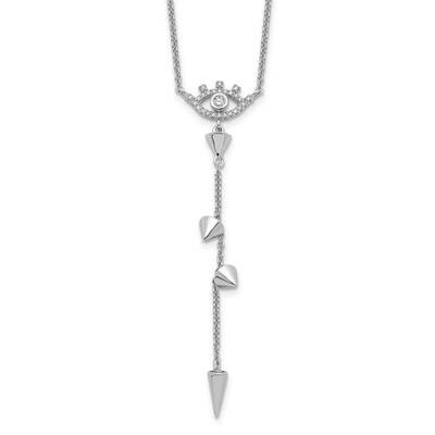 Evil Eye CZ 18 Inch 2 Inch Extension Necklace Sterling Silver Rhodium-Plated QG6629-18, MPN: QG6629…