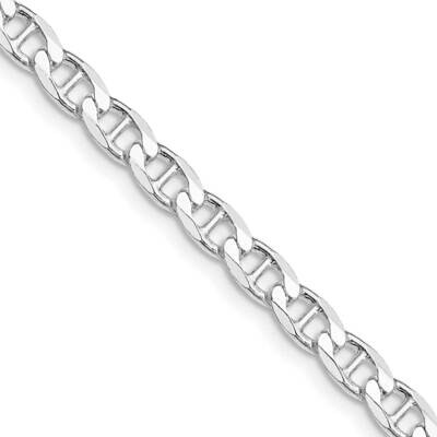 4.65mm Flat Cuban Anchor Chain 24 Inch Sterling Silver Rhodium-Plated QFAN120R-24, MPN: QFAN120R-24,
