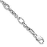 Fancy Link 7.5 Inch Bracelet Sterling Silver Rhodium-Plated QG6400-7.5, MPN: QG6400-7.5,