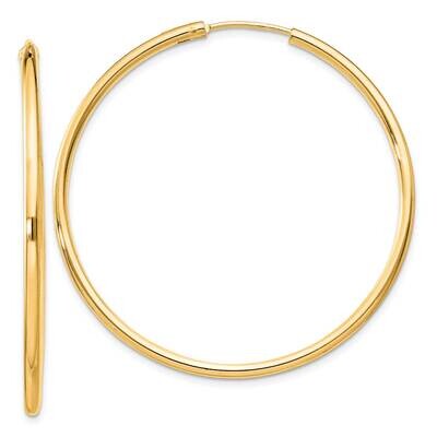 Flash Gold-Plated 2mm Endless Hoop Earrings Sterling Silver QE4373GP, MPN: QE4373GP,