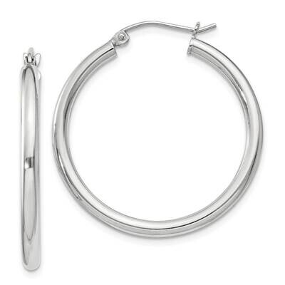 2.5mm Round Hoop Earrings Sterling Silver QE4386SP, MPN: QE4386SP,