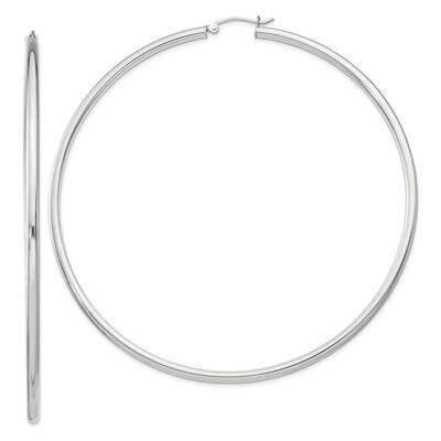 2.5mm Round Hoop Earrings Sterling Silver QE4395SP, MPN: QE4395SP,