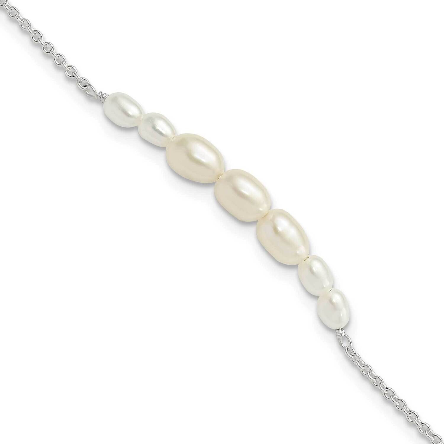 E-Coated Freshwater Cultured Pearl 1 Inch Extension Bracelet Sterling Silver QH5766-7, MPN: QH5766-…