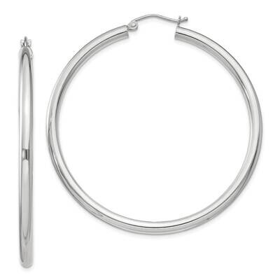 3mm Round Hoop Earrings Sterling Silver QE813SP, MPN: QE813SP,
