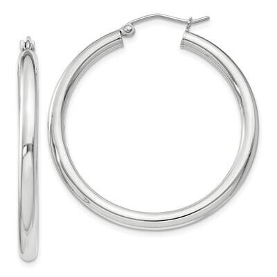 3mm Round Hoop Earrings Sterling Silver QE810SP, MPN: QE810SP,