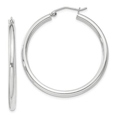 2.5mm Round Hoop Earrings Sterling Silver QE4387SP, MPN: QE4387SP,