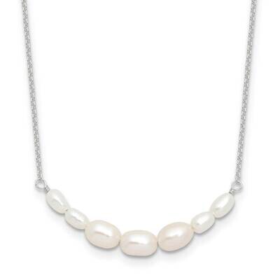 E-Coated Freshwater Cultured Pearl 18 Inch 2 Inch Extension Necklace Sterling Silver QH5807-18, MPN…