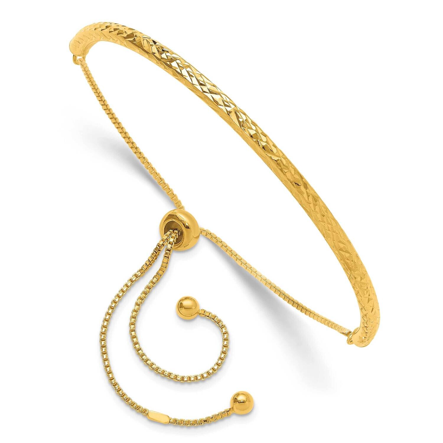 Gold-Tone Diamond-Cut Bar Adjustable Bracelet Sterling Silver QG4758GP, MPN: QG4758GP,
