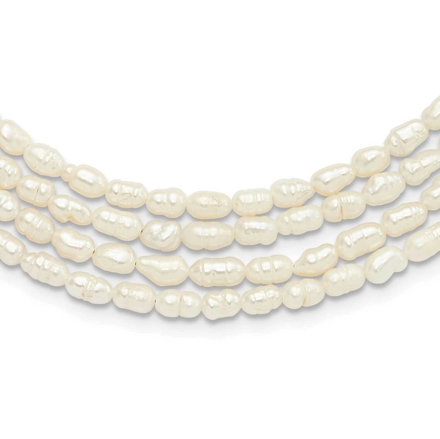 Fwc Pearl 4-Str17.5 Inch 2 Inch Extension Necklace Sterling Silver QH5697-17.5, MPN: QH5697-17.5,