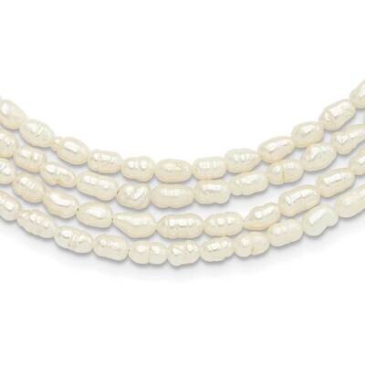 Fwc Pearl 4-Str17.5 Inch 2 Inch Extension Necklace Sterling Silver QH5697-17.5, MPN: QH5697-17.5,