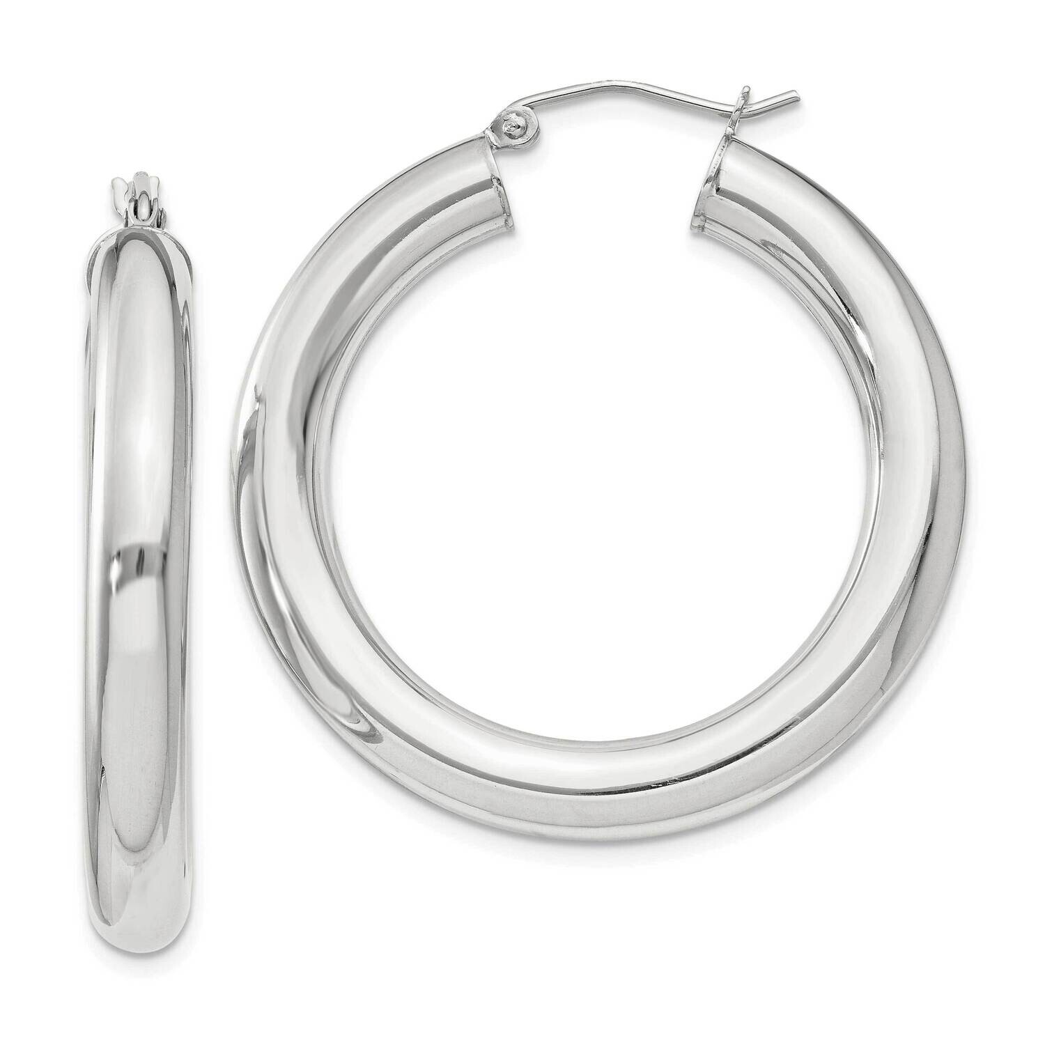 5mm Round Hoop Earrings Sterling Silver QE820SP