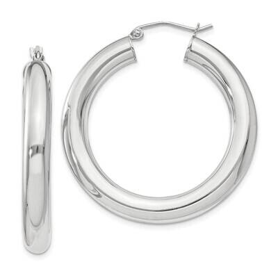 5mm Round Hoop Earrings Sterling Silver QE820SP, MPN: QE820SP,