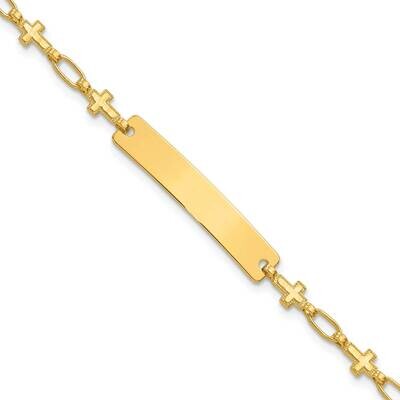 Gold-Tone 7.5 Inch Cross Id Bracelet Sterling Silver QID247GP-7.5, MPN: QID247GP-7.5,