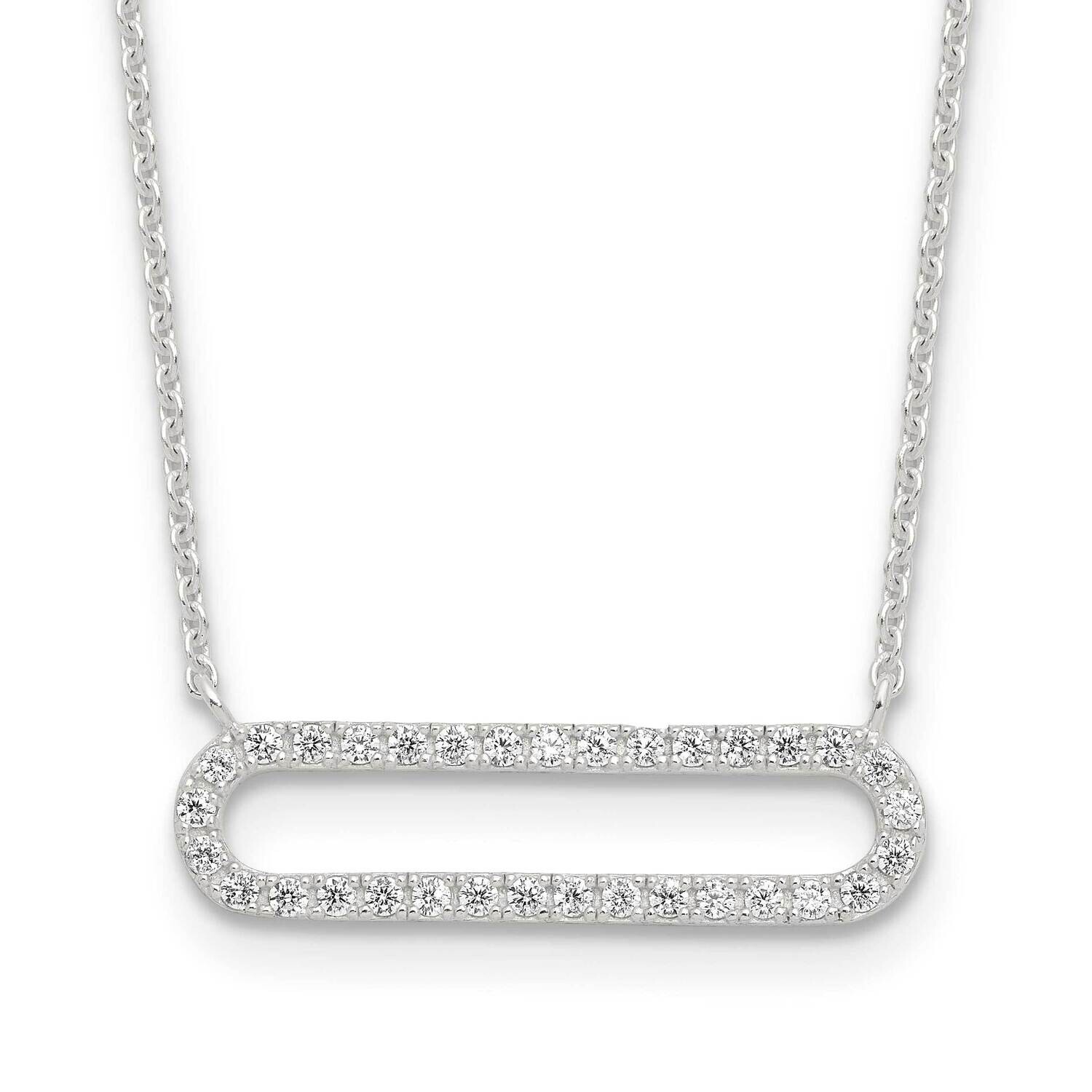 E-Coated CZ 18.25 Inch 2 Inch Extension Necklace Sterling Silver QG6663-18.25, MPN: QG6663-18.25,