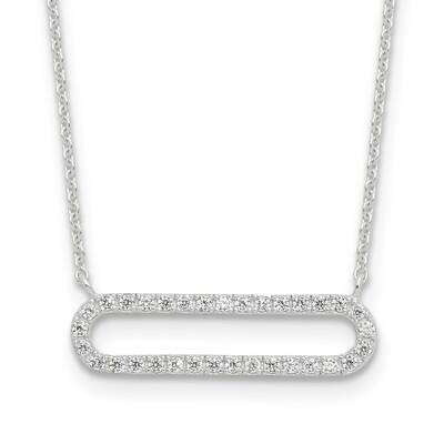 E-Coated CZ 18.25 Inch 2 Inch Extension Necklace Sterling Silver QG6663-18.25, MPN: QG6663-18.25,
